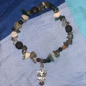 Essential oil diffuser owl stretch bracelet